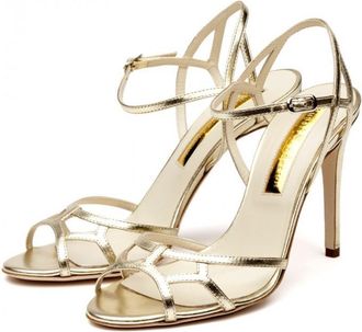 Rupert Sanderson Flare Gold Sandals Size 39.5