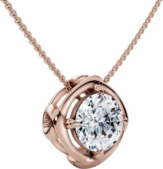 Pompeii3 3/4Ct Natural Diamond Unspoken Pendant 14k Gold 18 Womens Solitaire Necklace