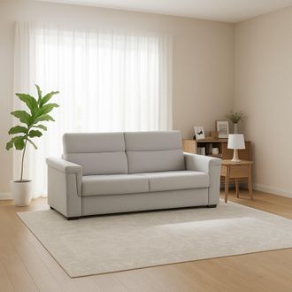 Dmora Sof&aacute; Cama 2 Plazas Brusasco, Desenfundable, Con Almacenaje, Hecho En Italia, Apertura Plegable, 205x95 Cm Gris Claro