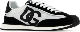 Dolce & Gabbana Logo-Print Leather & Fabric Sneaker - White