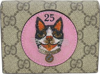 Gucci Beige Pink Red Color Gg Supreme Wallet (Bi-Fold) (Pre-Owned)