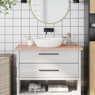 vidaXL Encimera De Ba&ntilde;o Madera Maciza De Haya 100x60x2,5 Cm Vidaxl