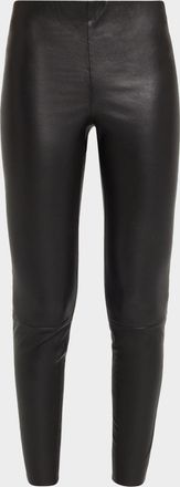 Alice & Olivia Lennox Mid-Rise Leather Leggings