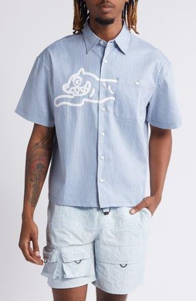 Icecream Arcade Short Sleeve Button-Up Shirt in Baby Blue at Nordstrom, Size Large