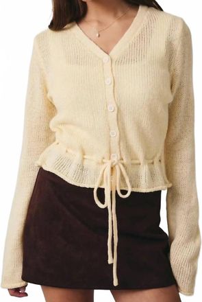 Le Lis Blanc Deux Peplum Cardigan In Butter