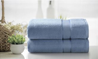 Kathy Ireland 2Pc Zero Twist Cotton Plush Bath Sheet Set