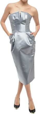 Maison Margiela Silver Strapless Midi Dress