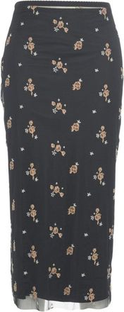 ottod'Ame Floral Midi Skirt