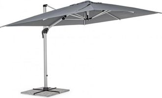 Konte Design Sombrilla con m&aacute;stil de aluminio anodizado y lona gris oscuro 3x4