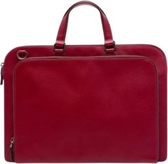 Prada Pre-owned Vintage Business Bag - Dames - Vintage Handtas - Rood - ONE Size - Leer - Vintage