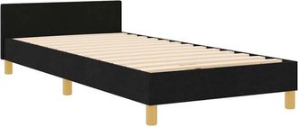 vidaXL Estructura De Cama Con Cabecera Negro 100 X 200 Cm Tela Vidaxl