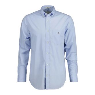 GANT Regular Poplin Overhemd - Heren - Casual Overhemden - Blauw - 3XL - Katoen - Overhemden