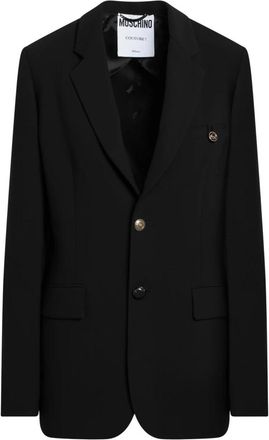 Moschino Stijlvolle jassen met 88%Pl 12%Ea - Dames - Blazers - Zwart - S - Jassen