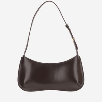 Jacquemus Womens Leather Handbag Le Bisou Dark Brown Calfskin Handbags Hand Bags