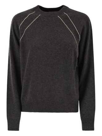 PESERICO crew-neck sweater - women - Virgin Wool/Silk/Cashmere - 46 - Grey