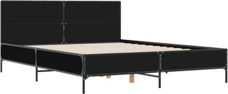 vidaXL Vidaxl - Estructura de cama madera de ingeniería y metal negro 150x200cm