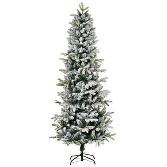 HOMCOM Rbol De Navidad 210 Cm Nevado Artificial Con 784 Puntas De Rama Ign&iacute;fugas Y Soporte De Acero Decoraci&oacute;n Navide&ntilde;a Para Interiores &Oslash;95x210 Cm