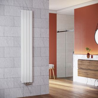 Elegant Lighting Elegant Radiadores De Agua Caliente 1800 X 311 X 48 Mm,radiador De Sal&oacute;n Potencia 536 W,doble Capa Vertical,conexiones Centrales G 1/2 - Blanco Con V&aacute;