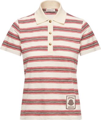 Moncler Moncler Striped Cotton Polo Shirt, Women, Multicolor, Size: Xs