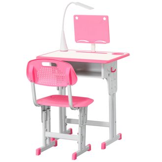 HOMCOM Homcom - Banchetto Per Bambini Con Sedia Altezza Regolabile Lampada Et&agrave; 6-12 Anni