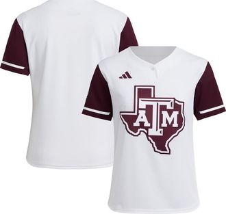 adidas Womens adidas Maroon Texas A&M Aggies Replica Softball Jersey in White at Nordstrom, Size Xx-Large