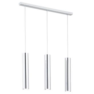 Netlighting Gomera Bar Pendant Ceiling 3 Light Chrome in Silver