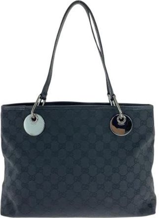 Gucci Pre-owned Tote Bags, female, Black, Size: ONE SIZE Pre-owned Canvas gucci-bags