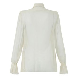 Alberta Ferretti Blouse With High Collar - female - Alberta Ferretti - Blouses - White - S - Blouses & Shirts