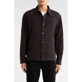Frame Denim Check Cotton & Wool Button-Up Shirt in Navy Check at Nordstrom, Size Xx-Large