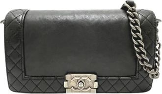 Chanel Pre-owned Boy Shoulder Bag - Dames - Vintage Schoudertas - Zwart - ONE Size - Leer - Vintage