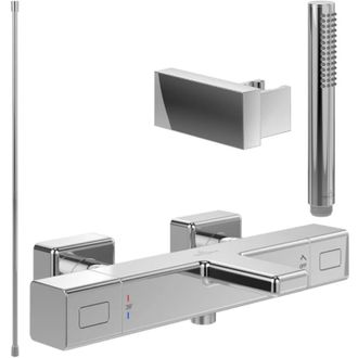 Villeroy & Boch Villeroy&boch - Pack Mezclador Termost&aacute;tico De Ba&ntilde;era Villeroy Et Boch Universal Grifer&iacute;a Cuadrado Cromo Con Set