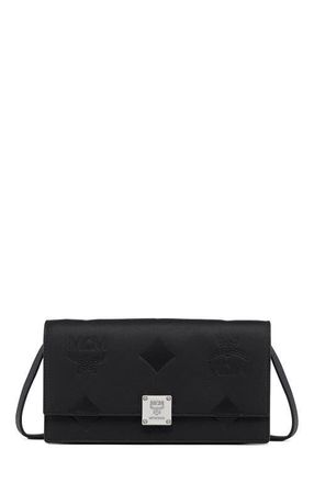 MCM Large Aren Chain Wallet in Embossed Monogram Leather in Black at Nordstrom