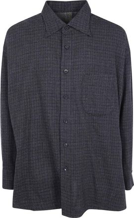 Ziggy Chen Cocoon-vormig Shirt - Heren - Casual Overhemden - Grijs - M - Wol - Overhemden