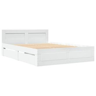 Berkfield Home Durable Bed Frame with Headboard Frame White 120x190 cm Small Double