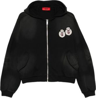 424 Verfraaide hoodie - Zwart