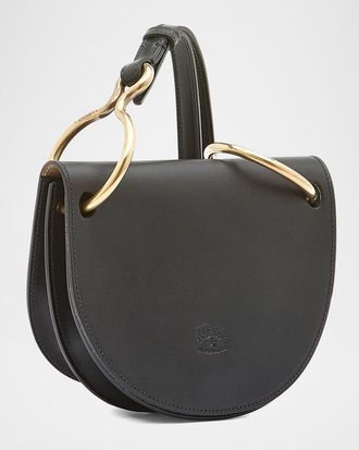 IL BISONTE Consuelo Ring Flap Leather Crossbody Bag