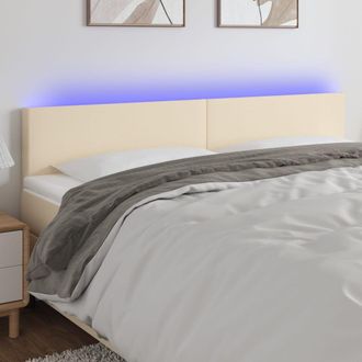 vidaXL Cabecero Con Led De Tela Color Crema 160x5x78/88 Cm Vidaxl