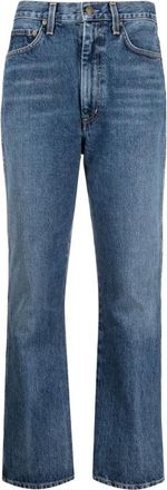 A Gold E Pinch Waist Straight Jeans - Dames - Regular Fit Jeans - Blauw - W28 - Katoen - Jeans