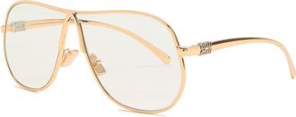Miu Miu Aviator-style Optical Glasses - Gold - One Size