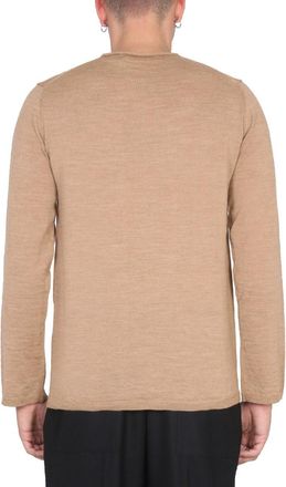Comme Des Gar&ccedil;ons Wool Jersey Regular Fit Sweater - Beige
