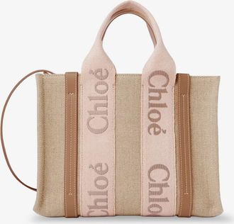 Chlo&eacute; Womens Crossbody Bag Woody Beige Linen-Leather Shoulder Linen/leather