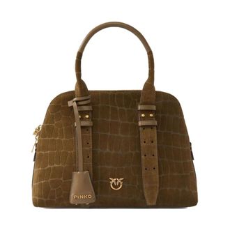 Pinko Stylish Green Handbag with Key Fob