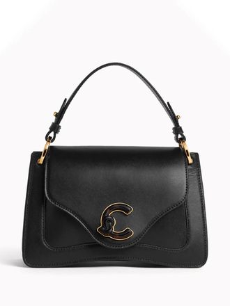 Coccinelle small C-Me logo-appliqu&eacute; cross body bag - Black