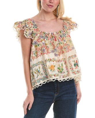 Farm Rio Farm Rio Delicate Forest Scarves Blouse