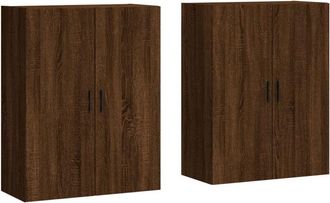 vidaXL Armarios de pared 2 unidades marrón roble 69,5x34x90 cm Vidaxl