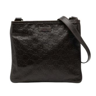 Gucci Vintage, unisex, Bruin, ONE Size, Leer, Pre-owned Crossbody Bag
