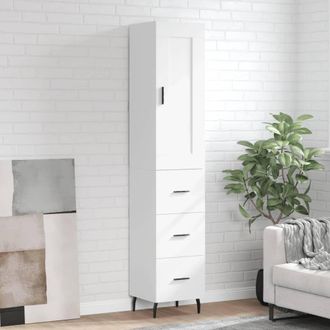 Berkfield Home Highboard White 34.5x34x180 cm Engineered Wood