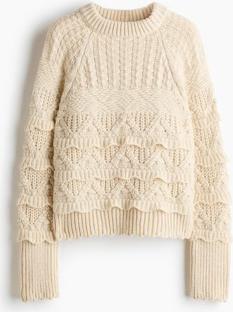 H&M Pullover in Strukturstrick - Beige
