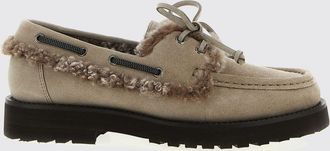 Brunello Cucinelli Mocassino Brunello Cucinelli in camoscio e shearling con monile
