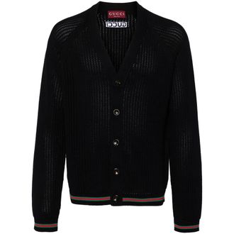 Gucci Web-stripe Trim Cardigan